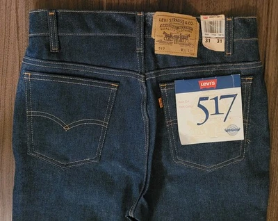 Jeans Vintage Levi's Bootcut Azul 517 NUEVO CON ETIQUETAS DEADSTOCK Naranja Tab 31 x 31 Foto 1 de 4