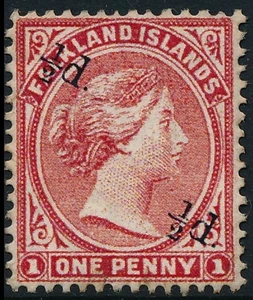 FALKLAND ISLANDS 1891, QV, SURCHARGED 1/2d, FALSE, FAKE UM/NH NO GUM STAMP. #D93 - Picture 1 of 2
