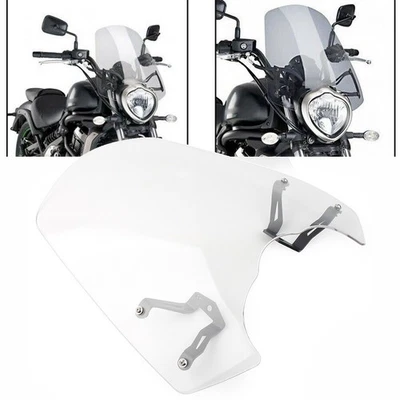 Transparent Windshield Deflector W/ Bracket For Kawasaki Vulcan S 650 2015-2022 - Image 1 of 4
