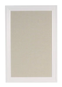 DesignOvation Bosc Framed Linen Fabric Pinboard, 18.5x27.5, White - Picture 1 of 8