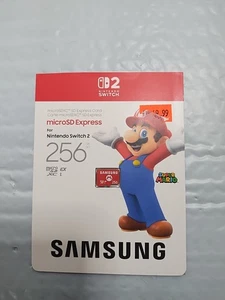 Official Samsung microSD Express 256GB For Nintendo Switch 2 Super Mario Edition - Picture 1 of 2