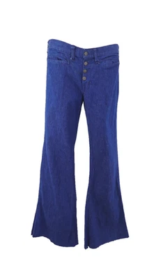 ViNTAGE 70s JC PENNEYS RANCHWEAR LOW RiSE BELL BOTTOM DENiM JEANS 36 X 33 - Image 1 of 4