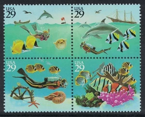 Scott 2863-66- Wonders of the Sea- Block of 4- MNH 29c 1994- unused mint- 2866a - Picture 1 of 1