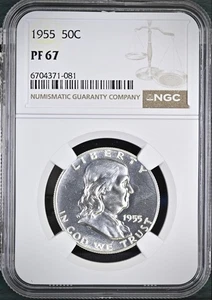 1955 PROOF FRANKLIN HALF DOLLAR - NGC PF 67 - Picture 1 of 3