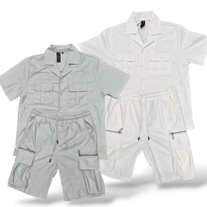 Conjunto de camisa polo y pantalones cortos de verano para hombre ropa deportiva informal estampada conjunto de 2 piezas - Imagen 1 de 7