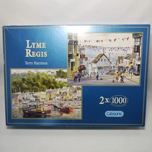 Gibsons 2 X 1000pc Lyme Regis Terry Harrison Jigsaw Puzzle With Replacements - Picture 1 of 9