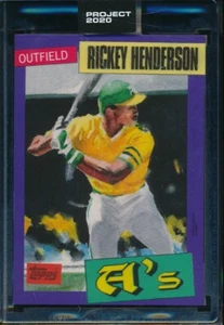 Topps Project 2020 #123 Rickey Henderson 1980 Card by Jacob Rochester SP PR 4966 - Picture 1 of 2