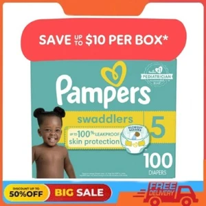 Pampers Swaddlers Baby Diapers Size 5, 100 Count - Picture 1 of 11