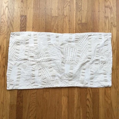 West Elm Organic Cotton White Cream Abstract Woven King Sham Pillow Cover - Image 1 of 4
