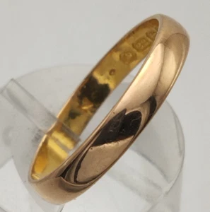 Antique George V 1924 Hallmark, 22ct Gold Wrought Burnished Polished Band Ring,O - Picture 1 of 15