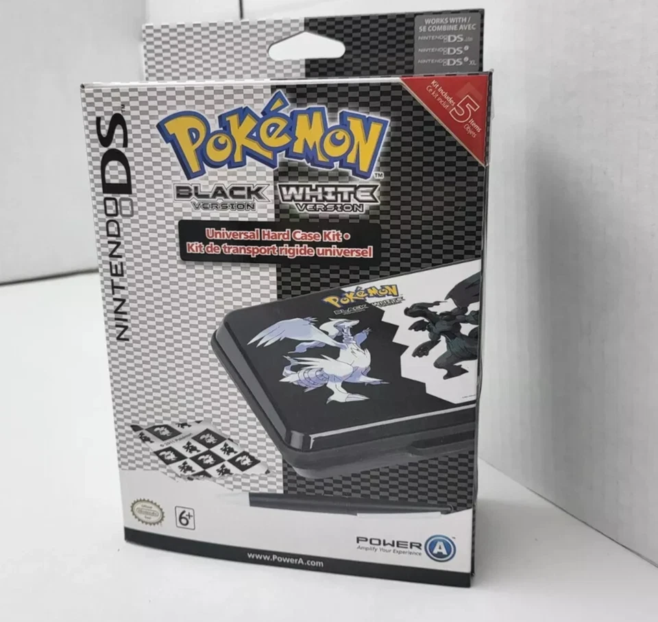 MINT NEW POKEMON BLACK & WHITE HARD SHELL TRAVEL CASE FOR NINTENDO DSI XL & DSI - Image 1 of 3