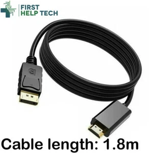 Adaptateur câble DisplayPort DP vers HDMI 1,8 M pour ordinateur portable Lenovo Dell HP Asus neuf - Photo 1/10