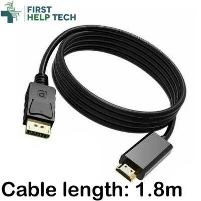 1.8M DisplayPort DP To HDMI Cable Adapter For Lenovo Dell HP Asus Laptop PC New - Image 1 of 4
