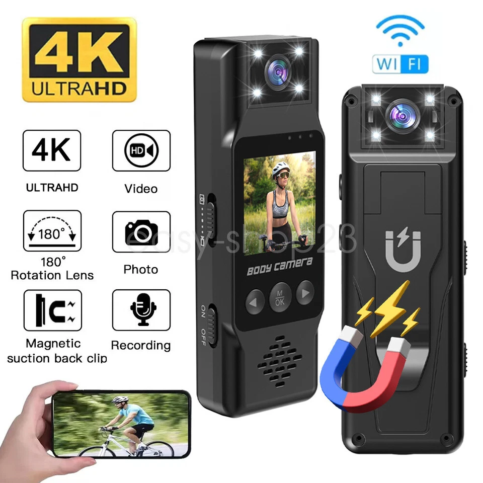 4K HD Sport Action Camera WiFi Remote Viewing Video Recorder Outdoor Body Cam - Image 1 of 4