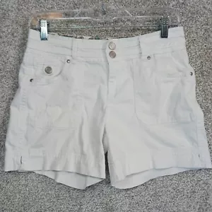One 5 One Shorts Womens Size 4 White Low Rise Denim Chino Bermuda City Casual - Picture 1 of 9