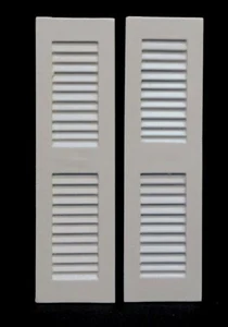 Par de persianas Louvre de madera pintadas de blanco para casa de muñecas escala 1:12 27W tumdee - Imagen 1 de 6