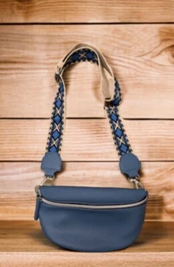 New Ladies BlueCrossbody Purse With Adjustable Aztec Strap - Picture 1 of 2