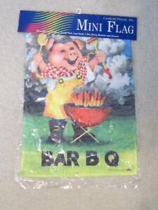 NWT/BARBEQUE PIG Garden Flag/Brand New/Colorful/SUMMER TIME/Comical!