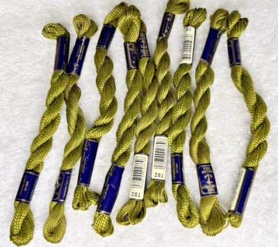 9 MINT Anchor Perle Pearl Cotton #281 Olive Embroidery Floss Vintage Skein - Image 1 of 3
