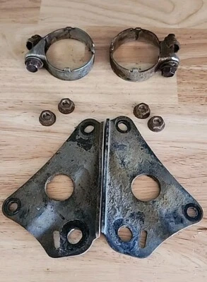 HONDA CB450T ORIGINAL 1978-82 HALCÓN LADO IZQUIERDO DERECHO SILENCIADOR SUSPENSIÓN SOPORTE MONTAJE Foto 1 de 4