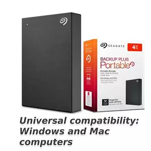 Portable 4TB External Hard Drive USB 3.0 by Seagate Backup Plus FREE SHIPPING - Picture 1 of 9