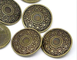 10 Stück Metallknöpfe Keltik 25mm antik bronce Knöpfe Öseknöpfe Zink Knopf - Bild 1 von 4