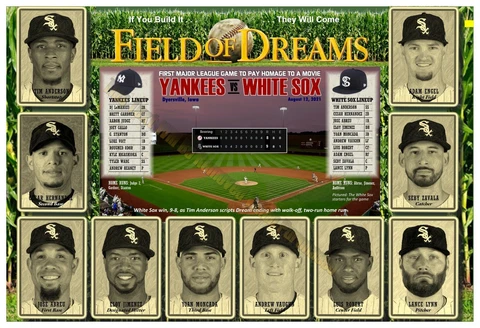 FIELD OF DREAMS GAME 2-POSTER SET: WHITE SOX & YANKEES OFFICIAL LINEUPS Cover