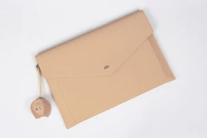miim pino2 beige leather 15" inch Laptop pouch South Korea synthetic leather - Picture 1 of 3