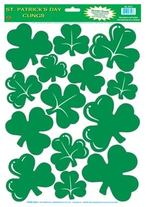 TRÉBOLES VERDES IRLANDESES DE LA SUERTE de San Patricio ventana se pega vacaciones suerte decoraciones - Imagen 1 de 1