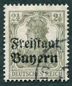 BAVARIA 1919 2 1/2pf grey SG215 used NG Germania f ##a1 - Picture 1 of 1