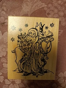 PSX Father Christmas Santa Old Saint Nick & Rentier Gummistempel K-1138 sehr guter Zustand - Bild 1 von 2