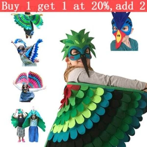 Kids Costume Owl/Butterfly Bird Wing Mask Girl Animal Outfit Toddler Xmas Gifts - Picture 1 of 21