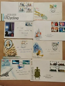 GB First Day Covers, FDC, 8 Sailing/plane Mixed 67-78 Collection,Private Seller - Picture 1 of 12
