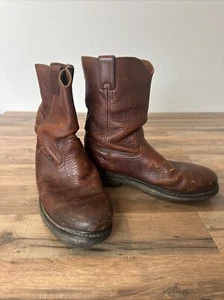 Justin Oil Resistant Beat Up Boots Brown Leather Sz 11.5 BARGAIN - Picture 1 of 15