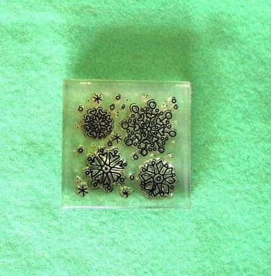 RUBBER STAMP ON ACRYLIC BLOCK "SNOWFLAKE GROUP " PROVO CRAFT-UTAH 84606 - Image 1 of 3