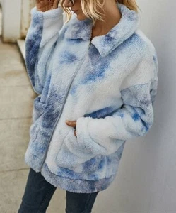 Neu mit Etikett hellblauer Hoodie-Pullover mit Tasche und Kunstfell Supreme Fashion Gr. S - Bild 1 von 9