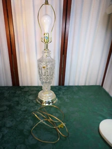 Exquisite Vintage European Coll. Yugoslavia Made 24% Lead Crystal Table Lamp - Picture 1 of 11