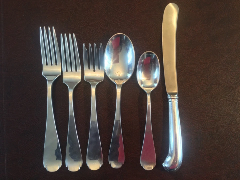 Ajuste de lugar de plata esterlina de 6 piezas "Newburyport", Old Newbury Crafters (ONC) Foto 1 de 4