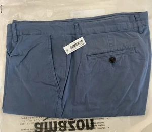 GOODTHREADS Hombre Calce Ajustado 7" Frente Plano Cómodo Elástico Chino Corto Azul Talla 38 - Imagen 1 de 9