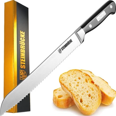BRAVEX Serrated Bread knife 10 inch - Ultra sharp Bread Slicing Knife for Homemade