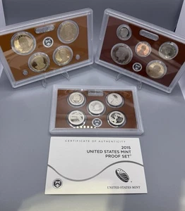 2015 S United States Mint ANNUAL 14 Coin Proof Set Original Box and COA Complete - Picture 1 of 9