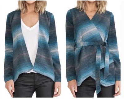 Chaqueta Jack by BB Dakota para mujer talla M cascada corbata frontal azul azulado forrada azteca Foto 1 de 4