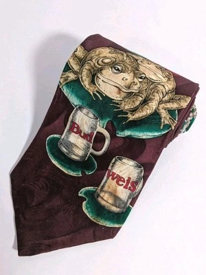 Corbata de Colección Budweiser Frogs 1995 Anheuser Busch Colección Genuina Hecha en EE. UU. Foto 1 de 4