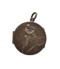 *HH* Antico Ciondolo Portafoto Argento Guerra WW1 Soldato Liberty  Reliquario