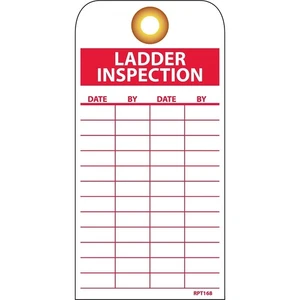 National Marker Accident Prevention Tags; Ladder Inspection 6" x 3" Unrip Vinyl - Picture 1 of 1