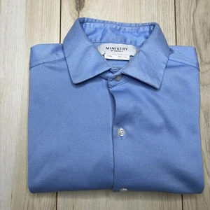 Camisa con botones Ministry of Supply Performance azul para hombre talla pequeña calce ajustado - Imagen 1 de 15