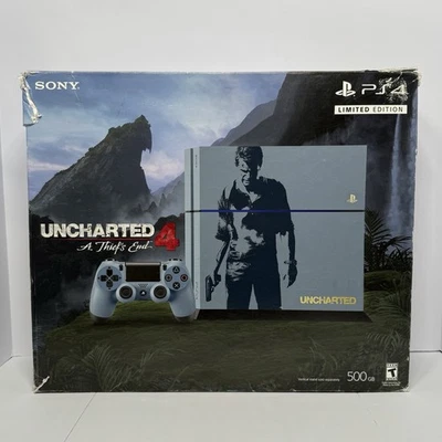 Consola Sony PlayStation 4 Uncharted Edición Limitada 500GB PS4 Gris Azul Probada Foto 1 de 4