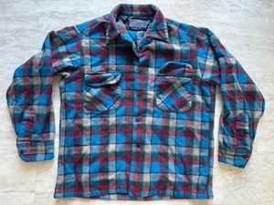 Vintage Pendleton Shirt Youth Large Plaid Virgin Wool Button Down Made in USA - Picture 1 of 3