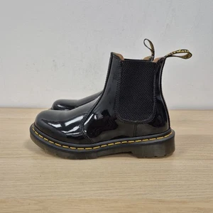 Dr Martens 2976 Black Patent Leather Chelsea Ankle Boots Size Uk 4 Eu 37 - Picture 1 of 11