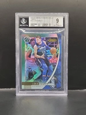 LUKA DONCIC BGS 9 2019-20 ABSOLUTE MEMORABILIA #33 2ND YEAR GREEN 2/5 RARE - Image 1 of 3